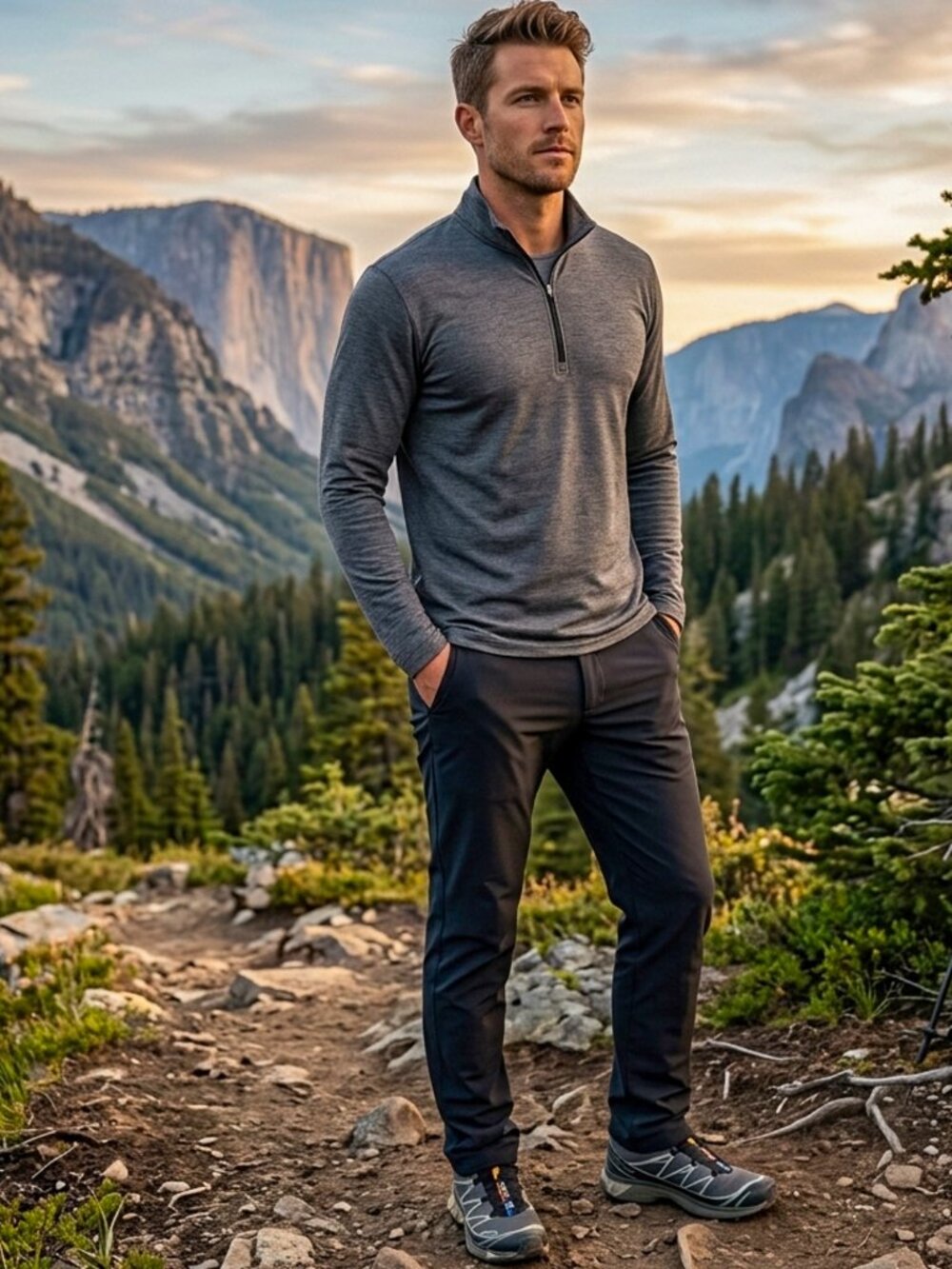Solaris Men's XXL 1/4-Zip Activewear Performance Pullover Shirt heathered Gray